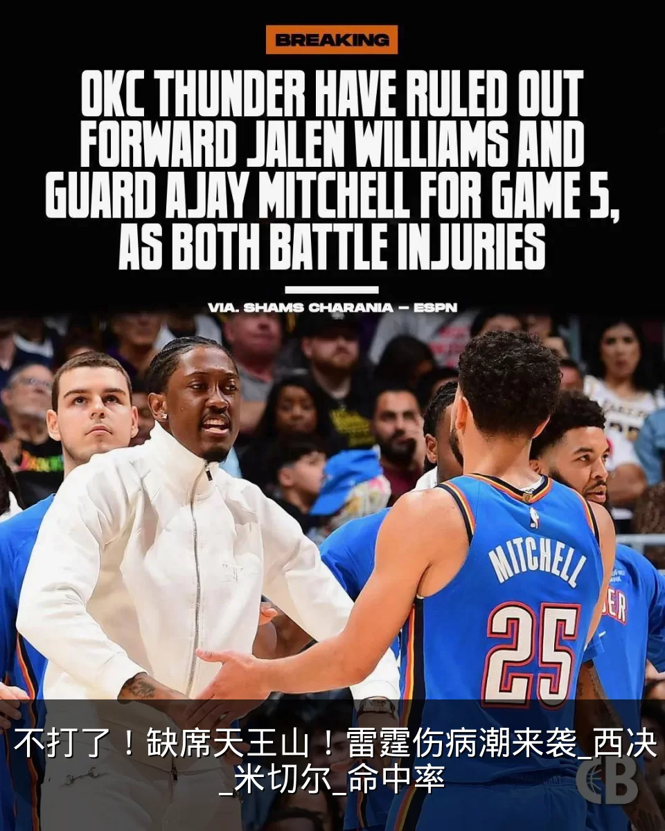 不打了!缺席天王山!雷霆伤病潮来袭_西决_米切尔_命中率